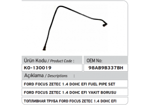 98AB9B337BH 1198133 Ford Focus Yakıt Borusu  